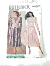 Vintage Butterick 4452 Sewing Pattern Misses Midcalf Dress &amp; Vest Low Waist - £3.15 GBP