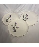 Vtg French Saxon China 22k Gold Thistle Plates Set Of 3 USA Floral Dinne... - $459.14 MXN