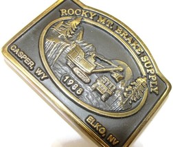 Vintage Belt Buckle Rocky Mo. Brake Supply Casper Wyoming Elko NV 1988 B... - £29.56 GBP