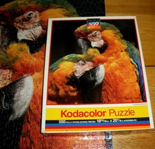 Vintage Jigsaw Puzzle 550 Pieces Cuddling Macaws Bird Lovers Kodacolor Complete - £11.14 GBP