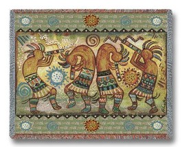72x54 KOKOPELLI Dancer Southwest Tapestry Afghan Throw Blanket - £50.11 GBP