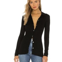 ATM Anthony Thomas Melillo Wool Rib Button Down Sweater in Black Small New - £100.31 GBP