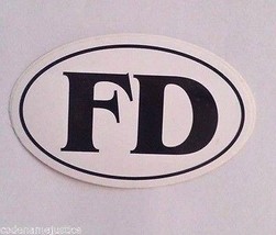 FIRE DEPARTMENT &quot;FD&quot;  decal.  Firefighter decals. Oval &quot;location type&quot; d... - $3.22