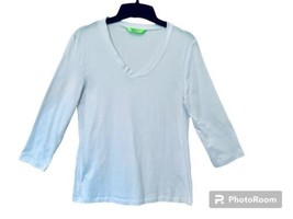 French Dressing Intimate Collection Womens XL White V Neck 3/4 Sleeve T ... - £7.04 GBP