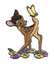 Walt Disney&#39;s Bambi as a Fawn with a Butterfly Embroidered Patch NEW UNUSED - £6.13 GBP