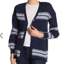 DEMOCRACY Blue Striped Alpaca Blend Cardigan NWT - £14.21 GBP