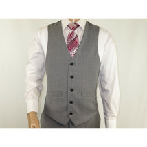 Men's RENOIR Vest Wool 140's Adjustable, Two Pockets 508-5 Lt Gray image 12