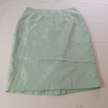 Le Suit Women’s Back Zipper &amp; Slit Light Green A-Line Pull-On Skirt Size 6 - £8.12 GBP