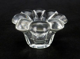 Vintage Heisey Candleholder, 8-Petal Flower Block Blossom, Crystal Floral Bubble - £7.79 GBP