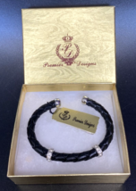 Premier Designs &quot;Urban&quot; Black Braided Silver Tone Tennis Bracelet SKU PD12 - $34.99