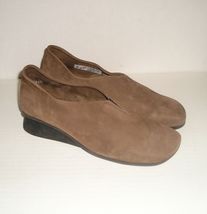 ARCHE Women&#39;s Brown Nubuck Dress Wedge Clogs Loafers Shoes 39 EU/ 8 US P... - £11.19 GBP