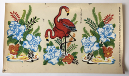 Vintage 1950s Flamingo &amp; Tropical Flower Decals (3 Designs on One Sheet) - £9.50 GBP