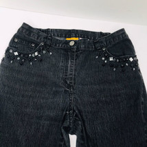Ruby Rd Embellished Denim Stretch Jeans Black Women&#39;s Size 6 Straight 28... - £12.60 GBP