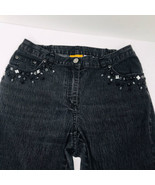 Ruby Rd Embellished Denim Stretch Jeans Black Women&#39;s Size 6 Straight 28... - £12.60 GBP