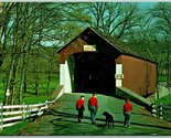 Knecht&#39;s Covered Bridge Springfield Township PA UNP Chrome Postcard G10 - £3.17 GBP