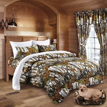 Full size 12 pc White Snow Camo sheets Comforter and curtain set Camouflage - £86.25 GBP