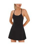 Womens Tennis Dress, Workout Dress With Built-In Bra &amp; Shorts Pockets Ex... - £52.85 GBP