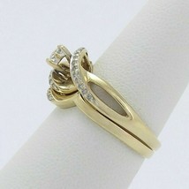 1.50Ct Künstlicher Diamant Verlobung &amp; Hochzeit Ring Set 14K Gelb Vergoldet - £89.14 GBP