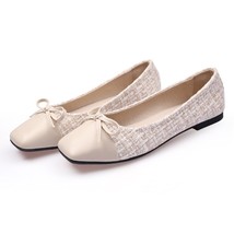 Plus Size 41 Ballerina Flats Round Toe Shoes Woman Tweed Comfortable Slip on Fla - £37.17 GBP