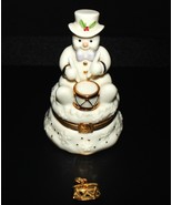 Lenox Drumming Up Surprises Snowman Figural Treasure Box with Gold Drum ... - £14.10 GBP