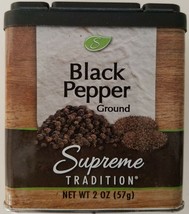 Culinary Black Pepper Ground Seasoning 2 oz (57g) Shaker Scoop Pour Cans - £3.15 GBP