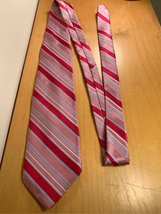 Striped Robert Talbott Silk Neck Tie-Red/Pink Pointed Designer 3.25”W Euc - £9.67 GBP