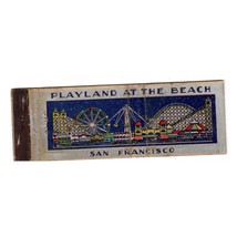 Vintage Matchbook Cover Rollercoaster Playland Amusement Park San Francisco 30s - £6.22 GBP