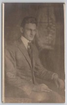 Worcester MA Handsome Emile Corbeil c1915 RPPC Gentleman Studio Postcard B39 - £15.68 GBP