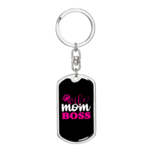 To My Wife  Wife Mom Boss Pink Stainless Steel or 18k Gold Premium Swivel Dog T - £29.84 GBP+