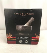 5&quot; Black Granite Pestle and Mortar Wet &amp; Dry Multiple Uses NEW Cole &amp; Mason  - £15.81 GBP