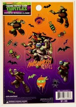 TMNT Teenage Mutant Ninja Turtles Halloween Sheet Of 9 Static Window Clings New - $4.93