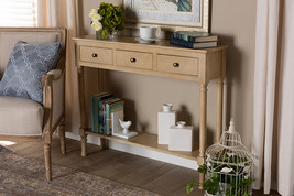 Zala French Farmhouse Oak Brown 3-Drawer Entryway Console Table - $4,185.93 MXN