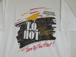 Vtg Hanes TQ Hot Tequila White T-Shirt Bull Single Stitch XL Turn Up The Heat - £15.97 GBP