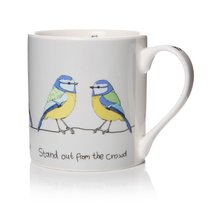 Casey Rogers Stand Out From the Crowd Blue Tit Bird Design Blue Bone Chi... - $12.29