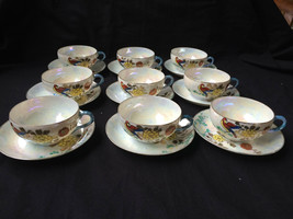 antique porcelain. Set of 9 chinese cups and saucers. Marked - £148.62 GBP