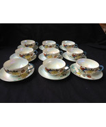 antique porcelain. Set of 9 chinese cups and saucers. Marked - £148.62 GBP