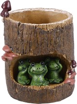 Tinksky Cute Green Frog Flower Sedum Succulent Pot Planter Bonsai Trough Box - £27.17 GBP