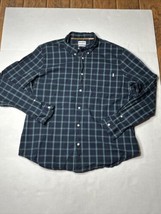 Men&#39;s Timberland Regular Fit Long Sleeve Button Front Plaid XXL Shirt Work - £17.67 GBP