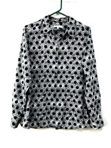 FoxCroft Size 14 Black Polka Dot Top Shirt Blouse Wrinkle Free Shaped Fit Career - £16.67 GBP