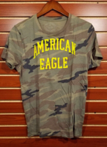 Men&#39;s AEO Graphic T-Shirt Camo Athletic Fit American Eagle Olive Green S - $14.84