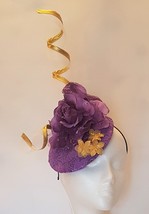 Purple Hat Fascinator,Wedding,Race,Royal Ascot,Kentucky derby,Cocktail Hat.Vinta - £67.09 GBP