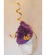Purple Hat Fascinator,Wedding,Race,Royal Ascot,Kentucky derby,Cocktail H... - £66.21 GBP