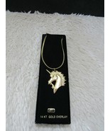 Large Unicorn Pendant 14 Kt Gold Overlay 17&quot; Chain Necklace Executive Gi... - £13.43 GBP