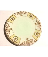 Vintage Nippon Handpainted Gold Hotplate Collectible 6” Trivet  SKU 050-46 - $6.88