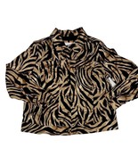 Lucy &amp; Laurel Animal Print Black Brown Jacket Women’s Size Unknown READ - £11.86 GBP