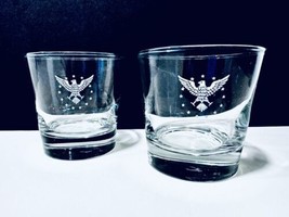 Pan Am Airlines Vintage 1960&#39;s The President Pattern  Set Of 2 Rock Glasses Rare - £47.81 GBP