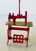 Miniature Sewing Machine Christmas Ornament Metal or for Dollhouse Vintage 2.25&quot; - £12.92 GBP