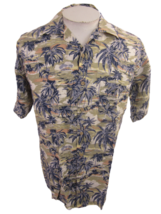 Natural Issue Men Hawaiian camp shirt M pit to pit 22.5 aloha luau tropical palm - £12.50 GBP