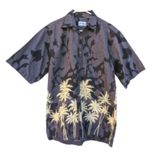 Against The Elements Hawaiian Aloha Shirt Men&#39;s Size Large, Palm Trees - £14.04 GBP