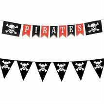 Pirate Party Skull &amp; Bones Paper Garland and Pennant Banner Set - £10.75 GBP